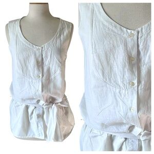 J. JILL Cotton Silk Sleeveless Blouson Cottagecore Blouse - XL